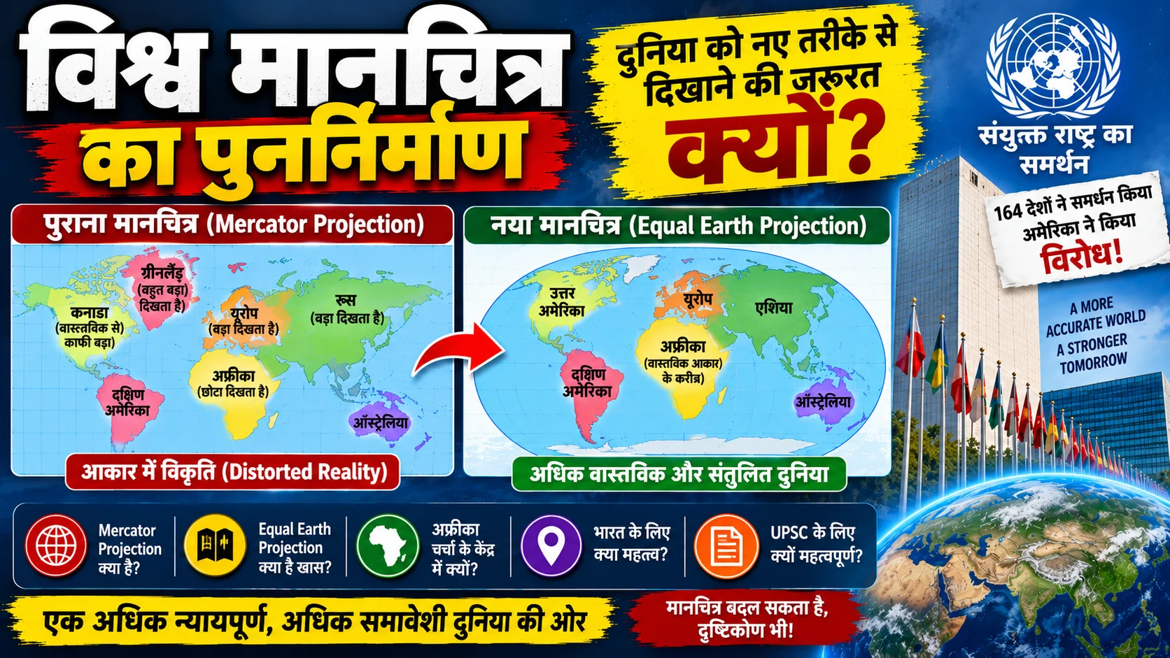 Redesigning the World Map in Hindi